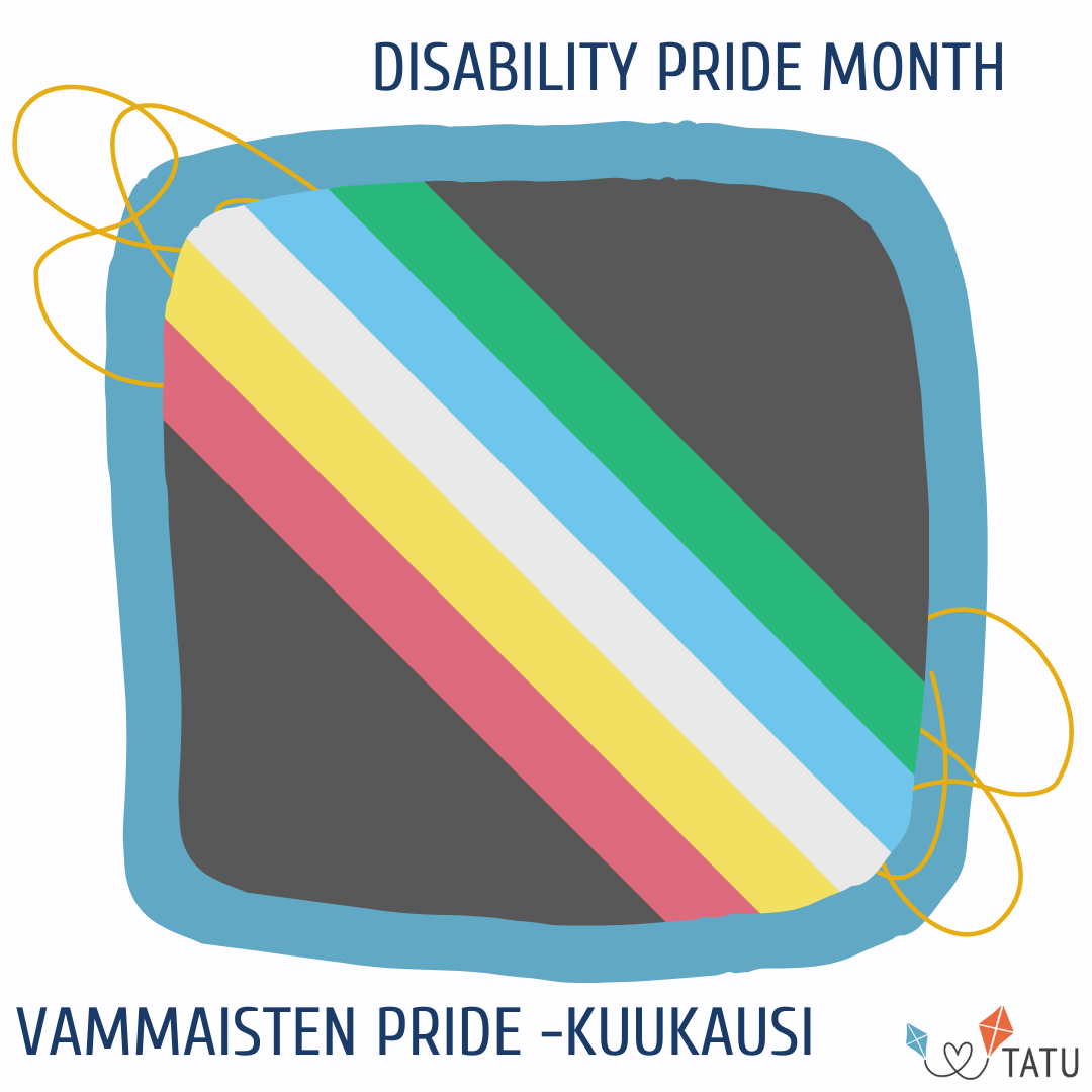Kuvassa Disability Pride Month -lippu